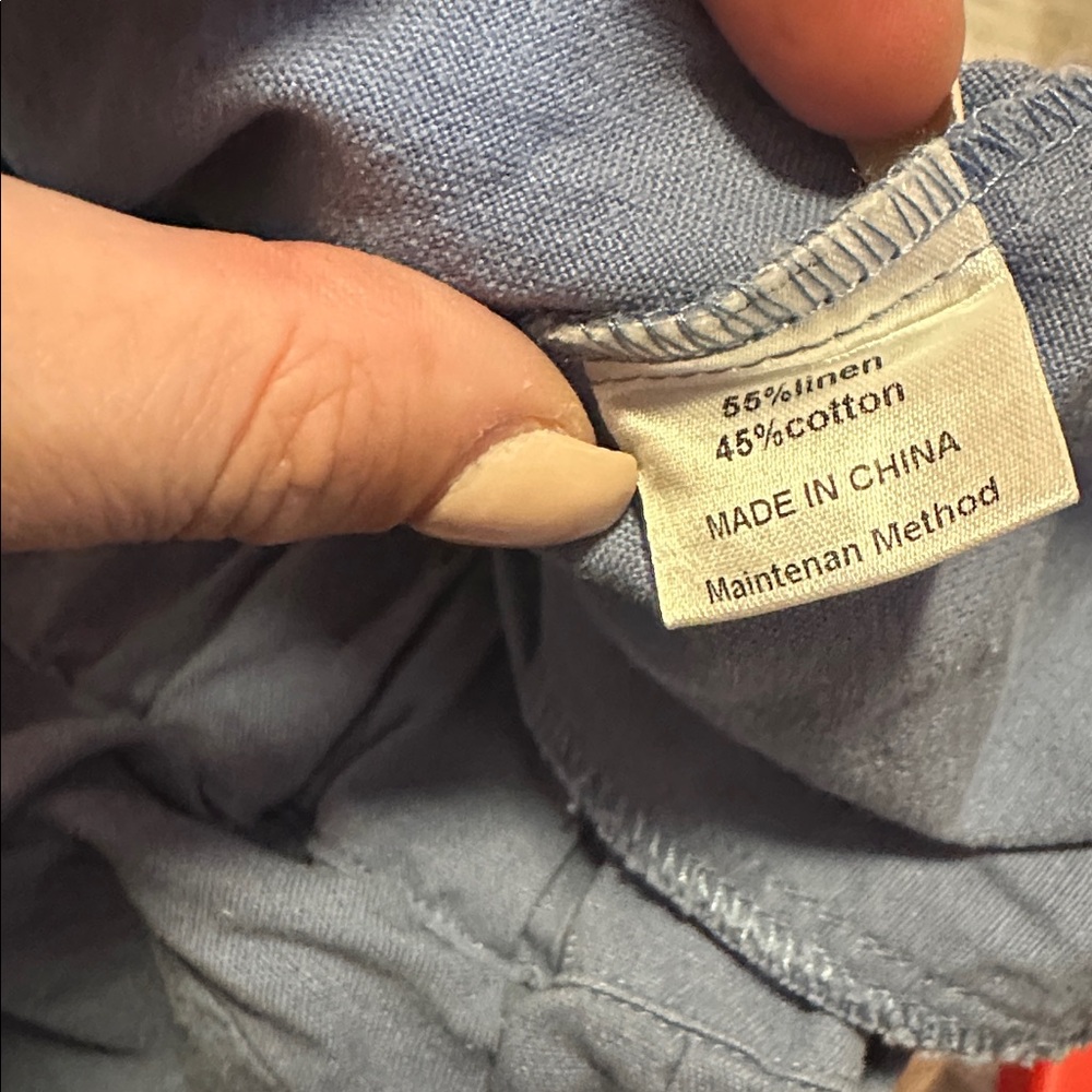 Women’s Blue drawstring Linen/cotton Blend Shorts Size Large nwot - Picture 6 of 6